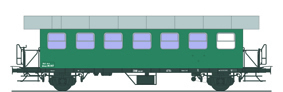 Ferro Train 785-407 - Austrian ÖBB Bihwoz 35 307  2-ax coach,7 half windows
